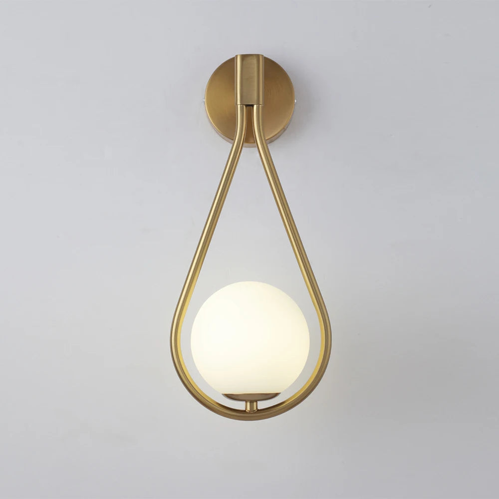 Mavora Mid-Century Wall Lamp – Elegant Metal Glass Sconce for Warm Ambiance