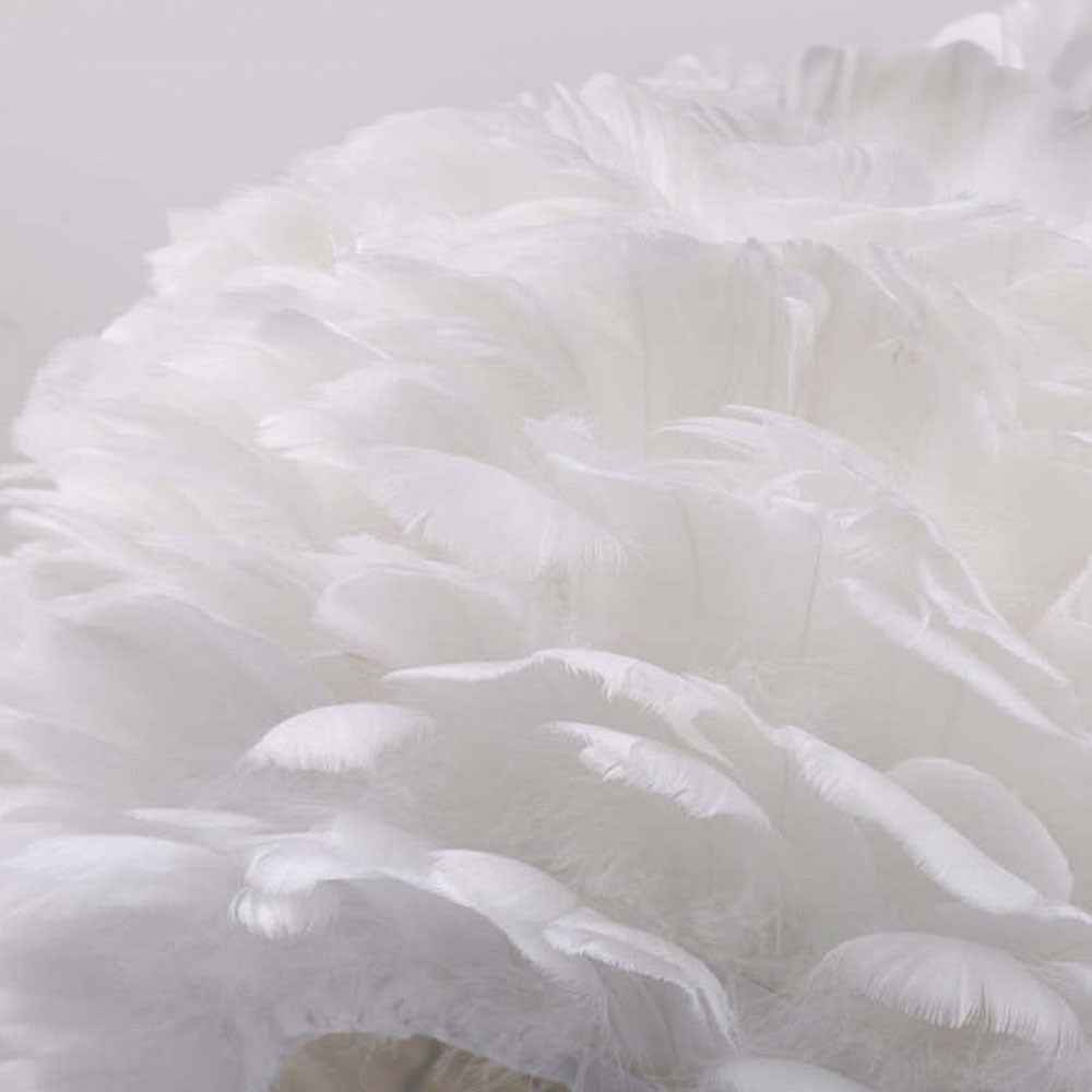 Elicity Modern Bedside Table Lamp – Elegant Globe Feather Shade Cozy Lighting