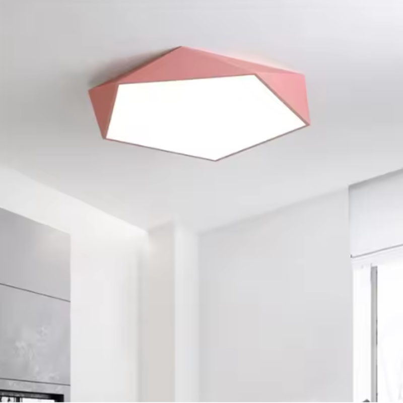 Geo Modern LED Ceiling Light – Geometric Dimmable Flush Mount Design