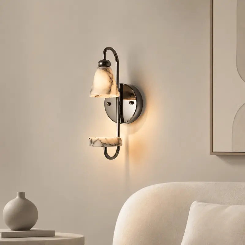 Marble Column Wall Sconce for Elegant Interior Lighting
