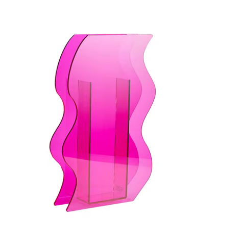 Wavely Modern Clear Acrylic Vase – Stylish Waveform Design for Home Decor