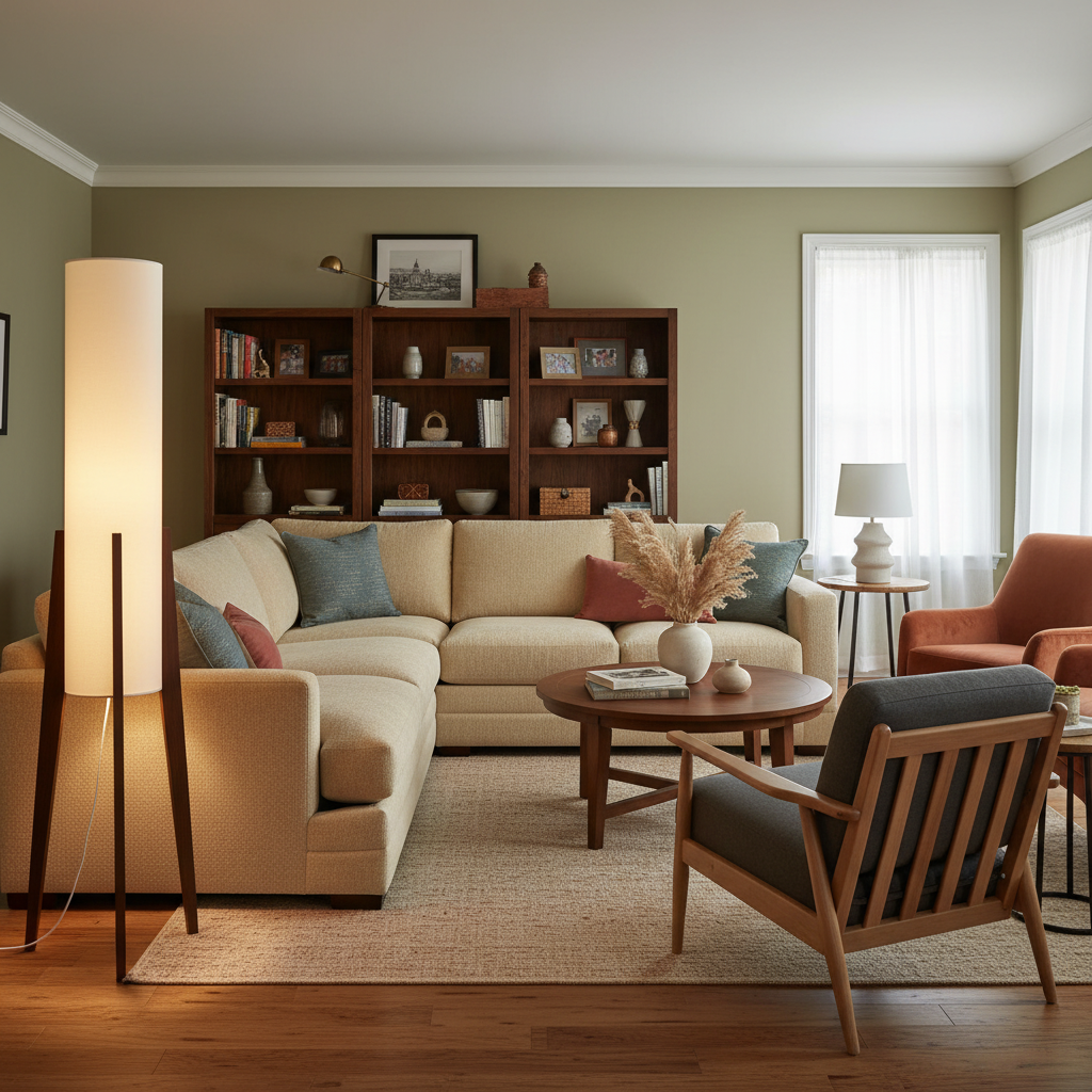 Solid Walnut | Modern Floor Lamp for Living Room