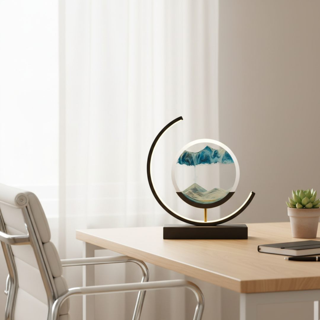 Orion Kinetic Sandscape LED Lamp – Moving Sand Relaxation Light for Calm Ambience