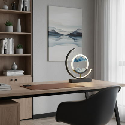 Orion Kinetic Sandscape LED Lamp – Moving Sand Relaxation Light for Calm Ambience