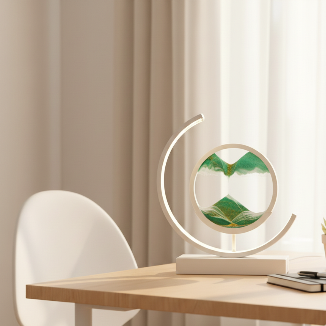 Orion Kinetic Sandscape LED Lamp – Moving Sand Relaxation Light for Calm Ambience