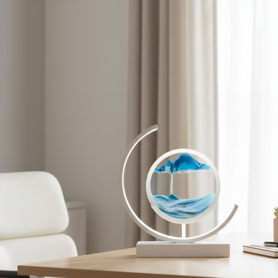 Orion Kinetic Sandscape LED Lamp – Moving Sand Relaxation Light for Calm Ambience