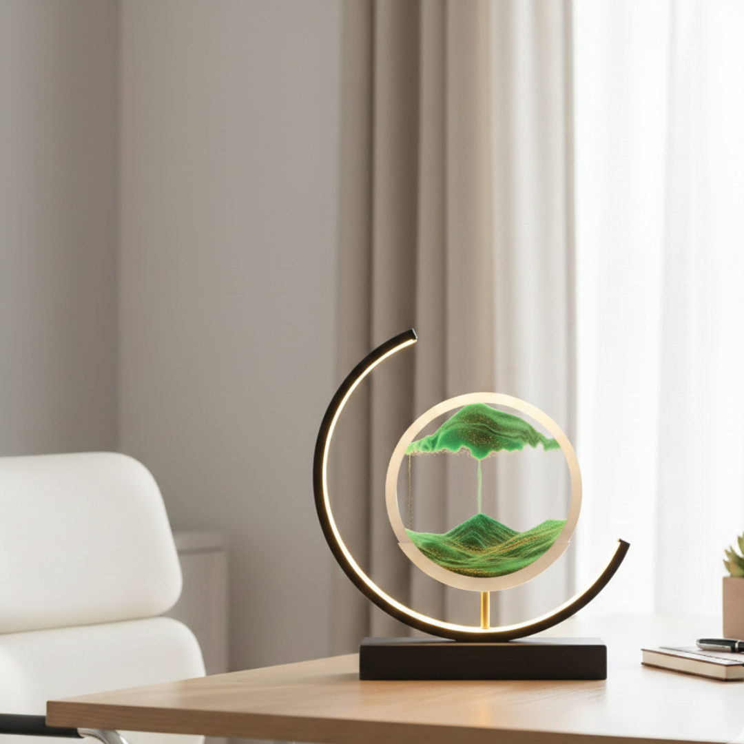 Orion Kinetic Sandscape LED Lamp – Moving Sand Relaxation Light for Calm Ambience