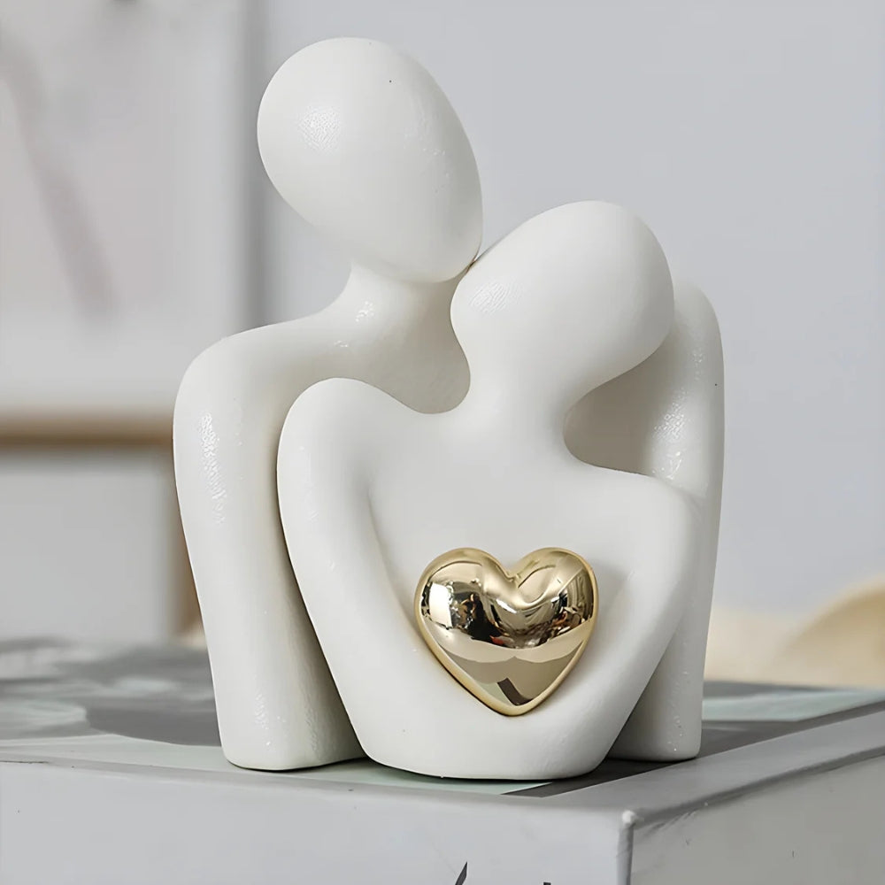 Alera Abstract Lovers Figurine – Minimalist Resin Sculpture for Unity Decor 0