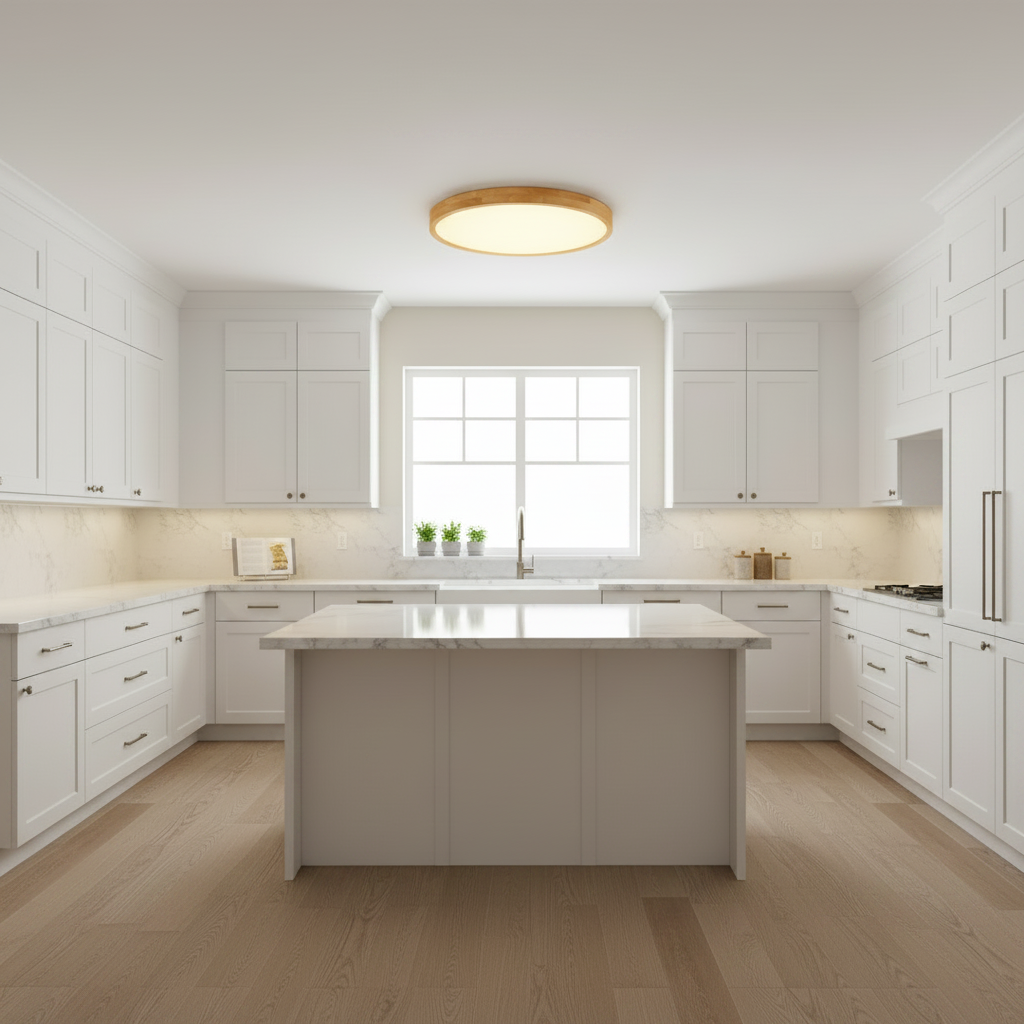 Evonelle Modern Wooden Ceiling Light – Dimmable LED Fixture for Cozy Spaces