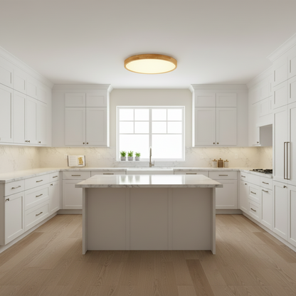 Evonelle Modern Wooden Ceiling Light – Dimmable LED Fixture for Cozy Spaces