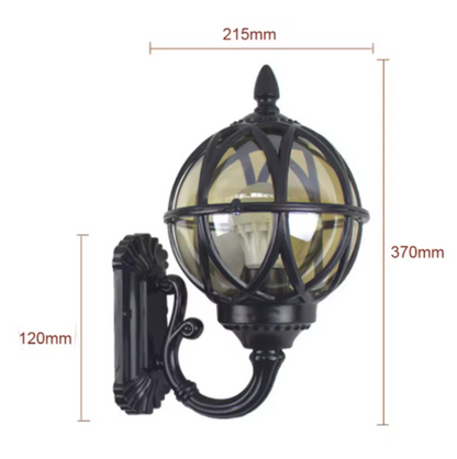 Axi Outdoor Wall Lantern – Vintage Spherical Design for Customizable Illumination