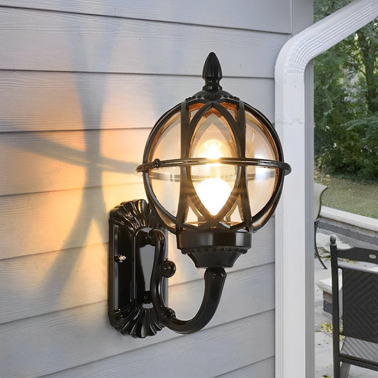 Axi Outdoor Wall Lantern – Vintage Spherical Design for Customizable Illumination