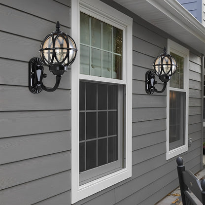 Axi Outdoor Wall Lantern – Vintage Spherical Design for Customizable Illumination