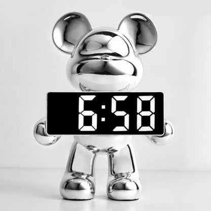 Orion Bear Alarm Clock with Modern LED Decorative Design Features