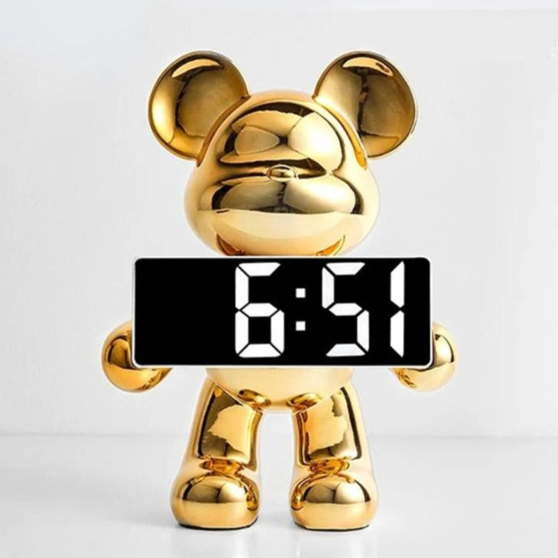 Orion Bear Alarm Clock with Modern LED Decorative Design Features