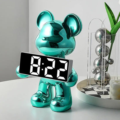 Orion Bear Alarm Clock with Modern LED Decorative Design Features