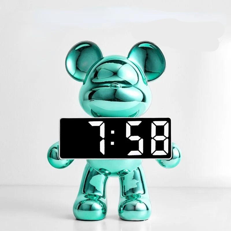 Orion Bear Alarm Clock with Modern LED Decorative Design Features