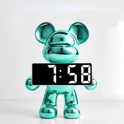 Orion Bear Alarm Clock with Modern LED Decorative Design Features