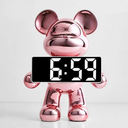 Orion Bear Alarm Clock with Modern LED Decorative Design Features