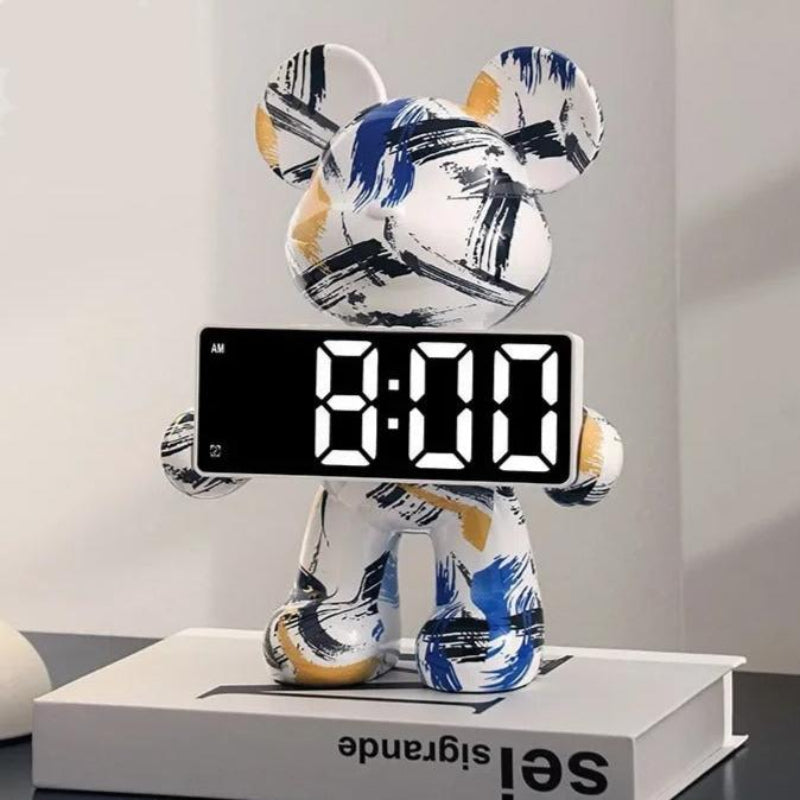 Orion Bear Alarm Clock with Modern LED Decorative Design Features
