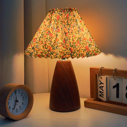 Marivelle Vintage Wood Table Lamp – Dimmable Bedside Light for Cozy Interiors