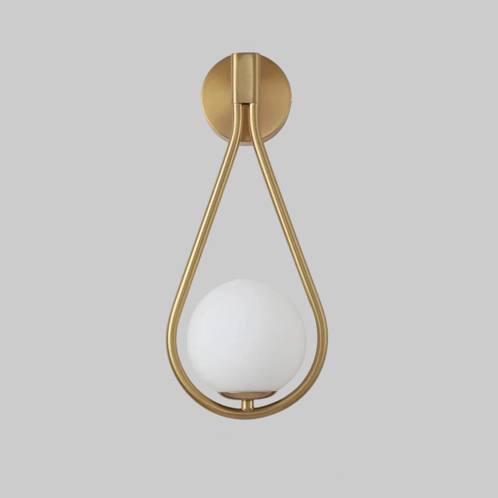 Mavora Mid-Century Wall Lamp – Elegant Metal Glass Sconce for Warm Ambiance