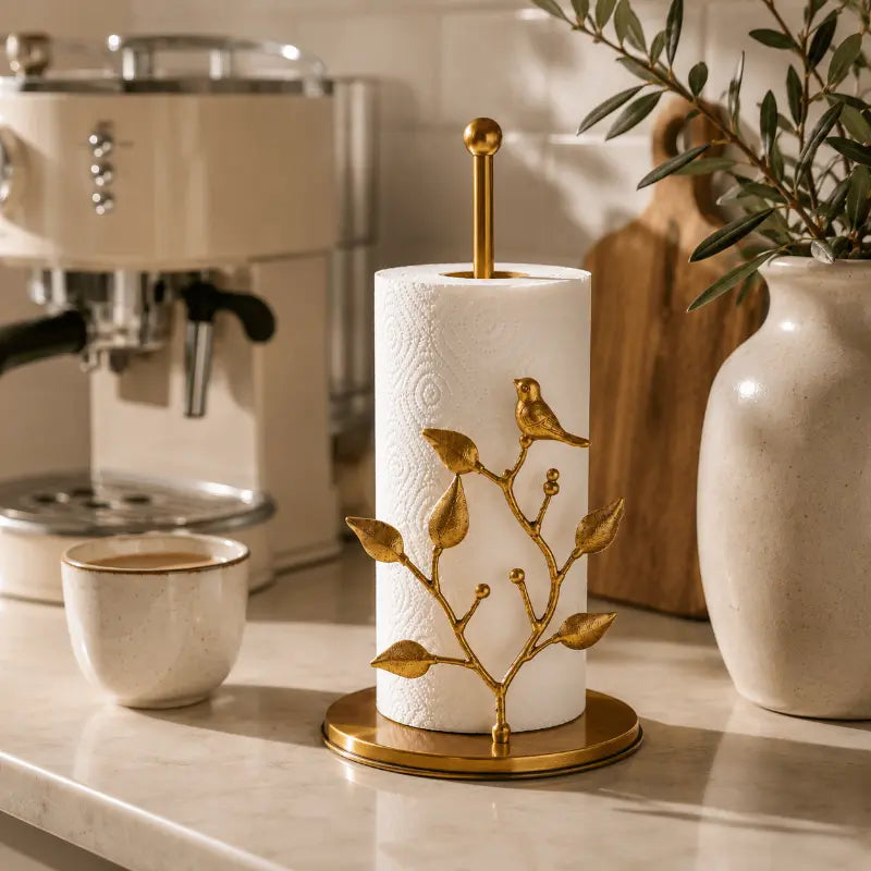 Goldfinch Paper Towel Holder with Decorative Bird Kitchen Design