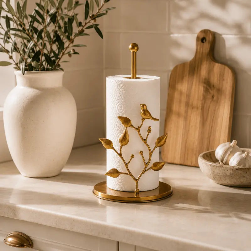 Goldfinch Paper Towel Holder with Decorative Bird Kitchen Design