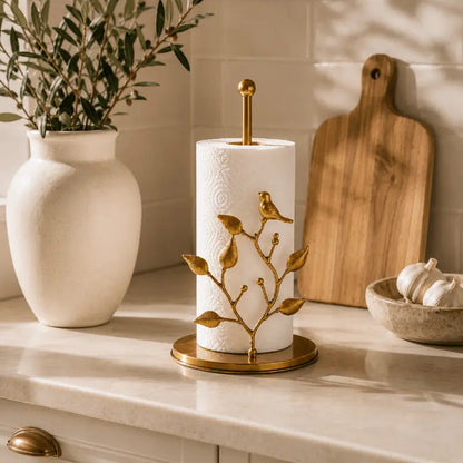 Goldfinch Paper Towel Holder with Decorative Bird Kitchen Design