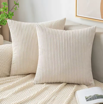 Briory Home Modern Sofa Cushion Covers – Soft Striped Design for Chic Decor