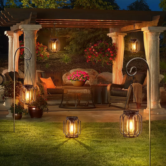 Calyx Outdoor Solar Lanterns 2-Pack – Weatherproof Garden Lights for Effortless Evening Ambiance 0