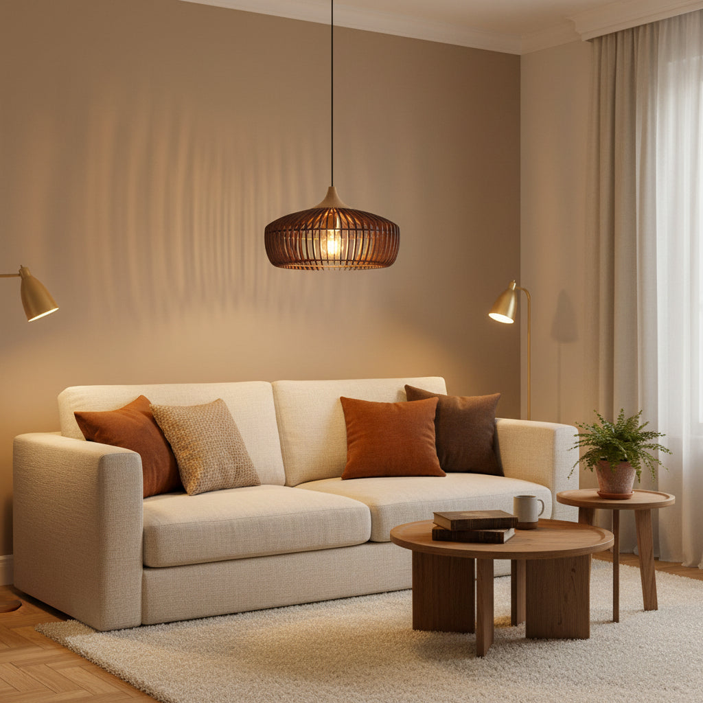 Davon Cozy Wood Pendant Light – Elegant Dome Design for Inviting Spaces