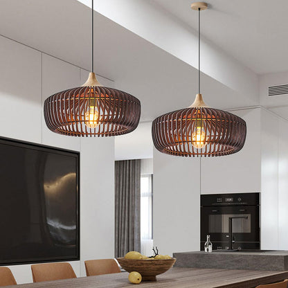 Davon Cozy Wood Pendant Light – Elegant Dome Design for Inviting Spaces