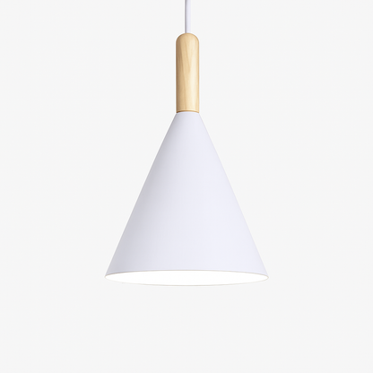 Lunex Conical Pendant Light – Modern Metal and Wood Kitchen Fixture