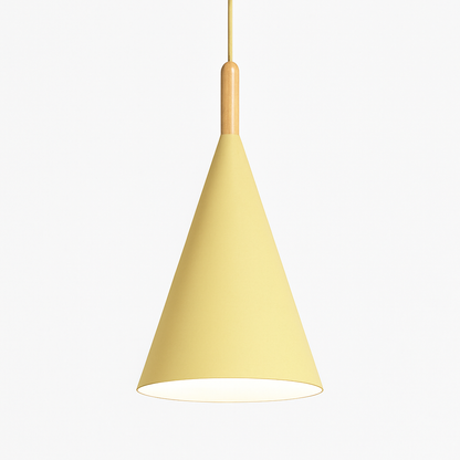 Lunex Conical Pendant Light – Modern Metal and Wood Kitchen Fixture
