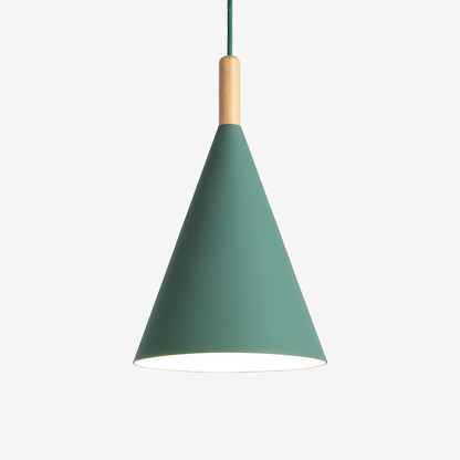 Lunex Conical Pendant Light – Modern Metal and Wood Kitchen Fixture