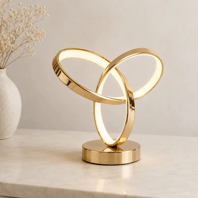 Cora Bedroom Table Lamp with Minimalist Clover Design