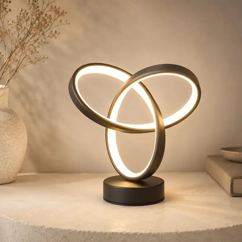 Cora Bedroom Table Lamp with Minimalist Clover Design