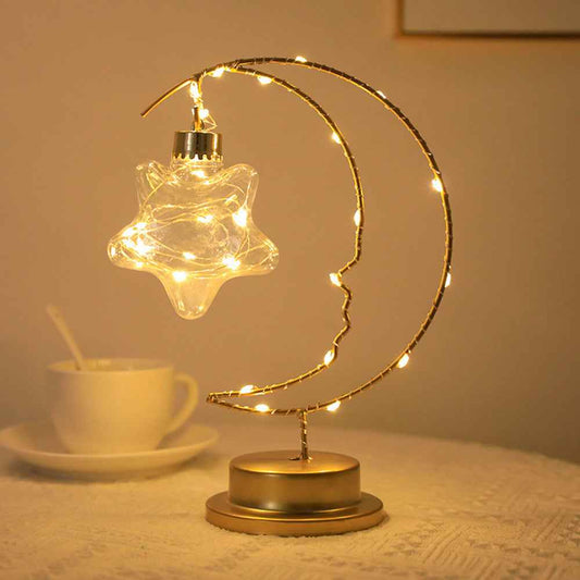 Calyndra Decorative Lights Elegant Battery Operated Iron Glass Home Decor