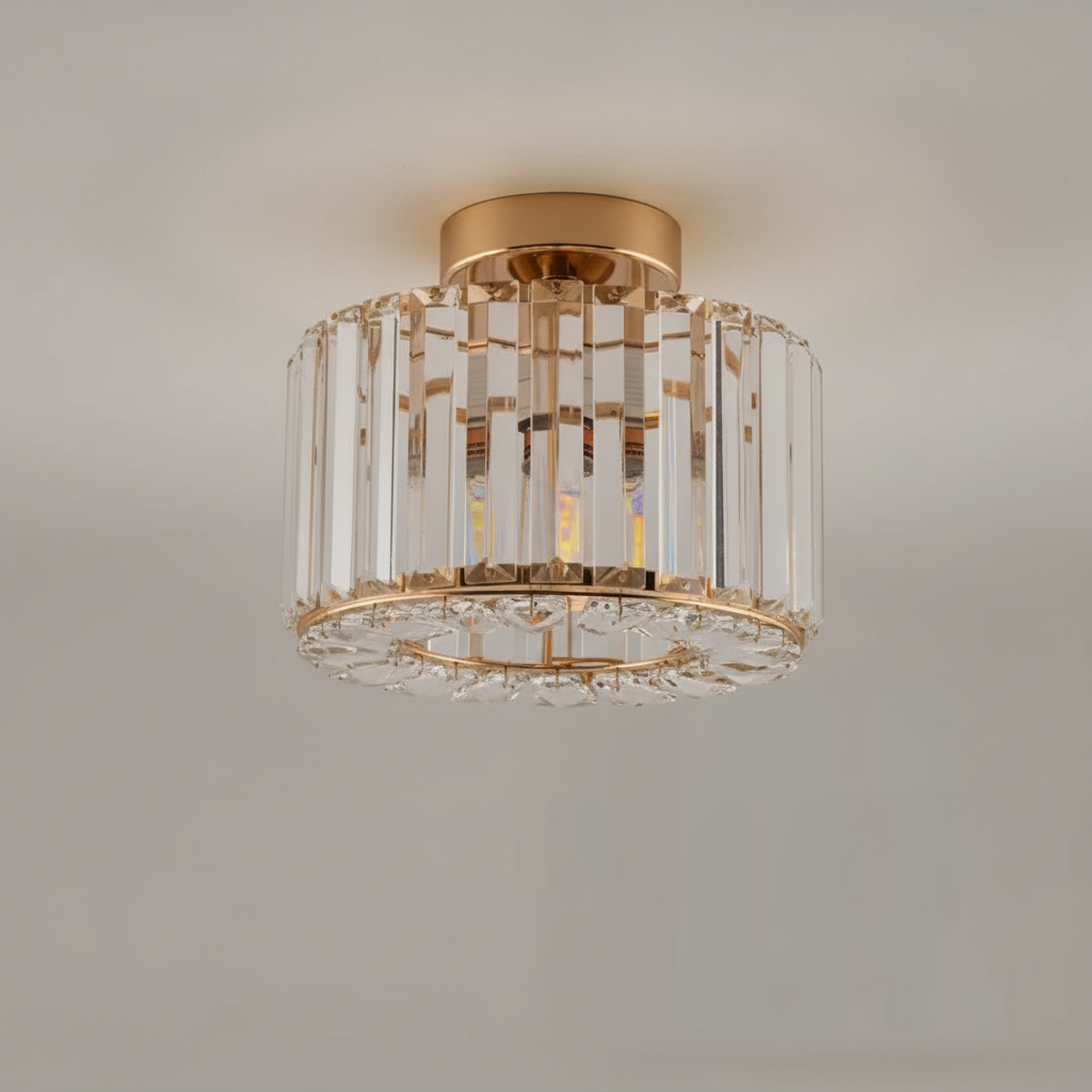 Rovelle Elegant Crystal Ceiling Lamp Flush Mount Home Lighting