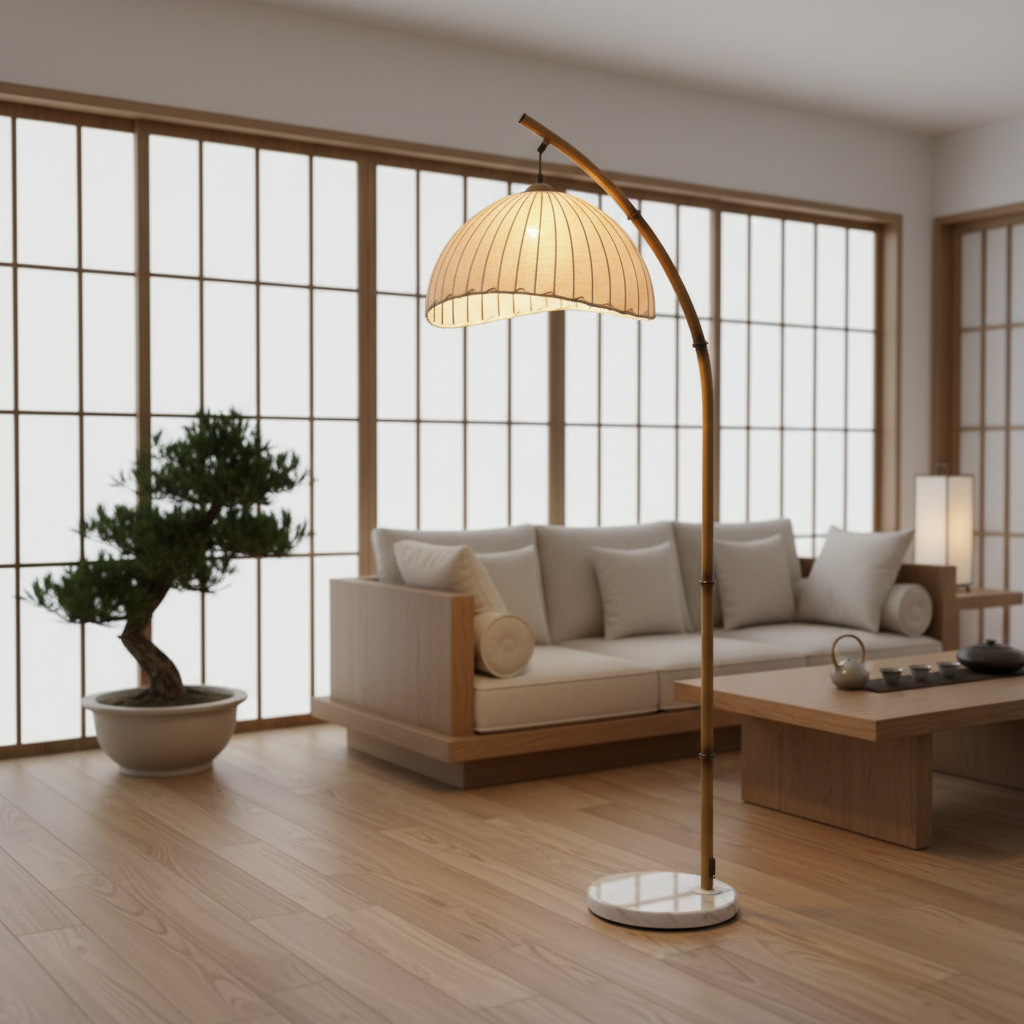 Cultural Bamboo Floor Lamp -  Modern Floor Lamps for Living Room