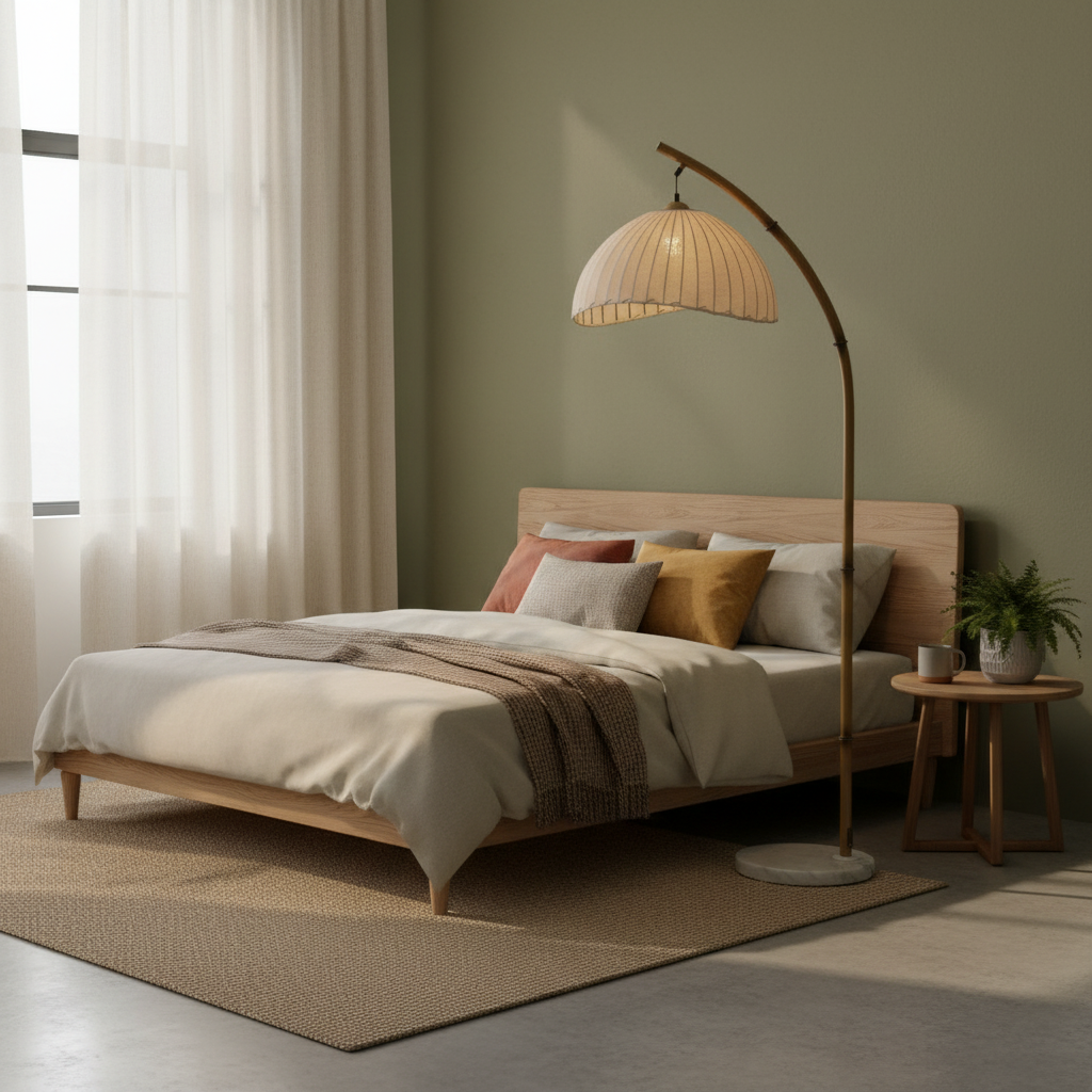 Cultural Bamboo Floor Lamp -  Modern Floor Lamps for Living Room
