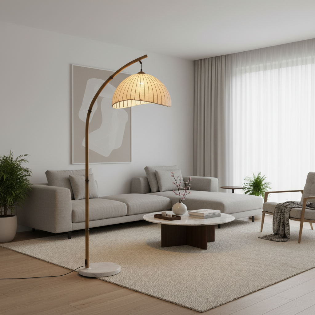 Cultural Bamboo Floor Lamp -  Modern Floor Lamps for Living Room