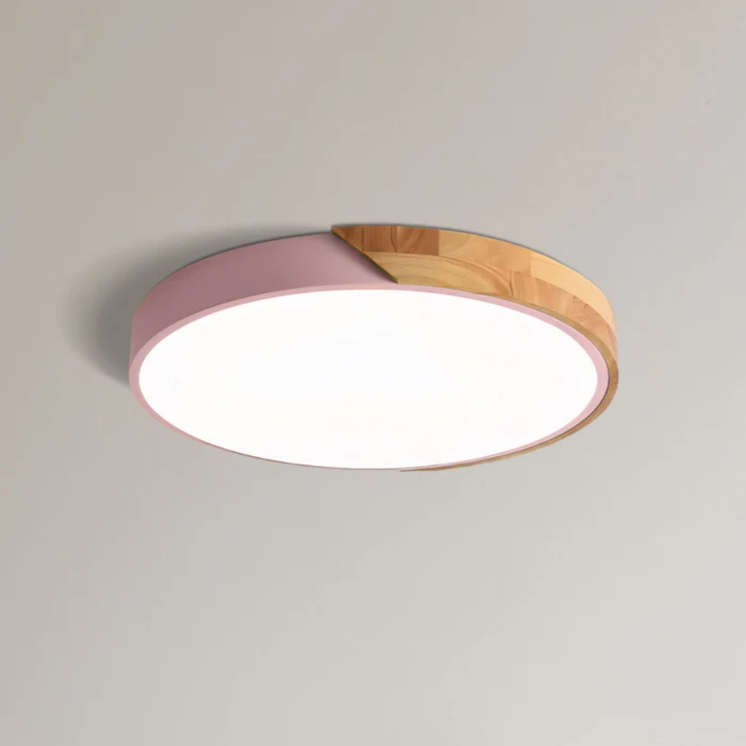Nordik Wood LED Ceiling Lamp – Warm Minimalist Home Lighting