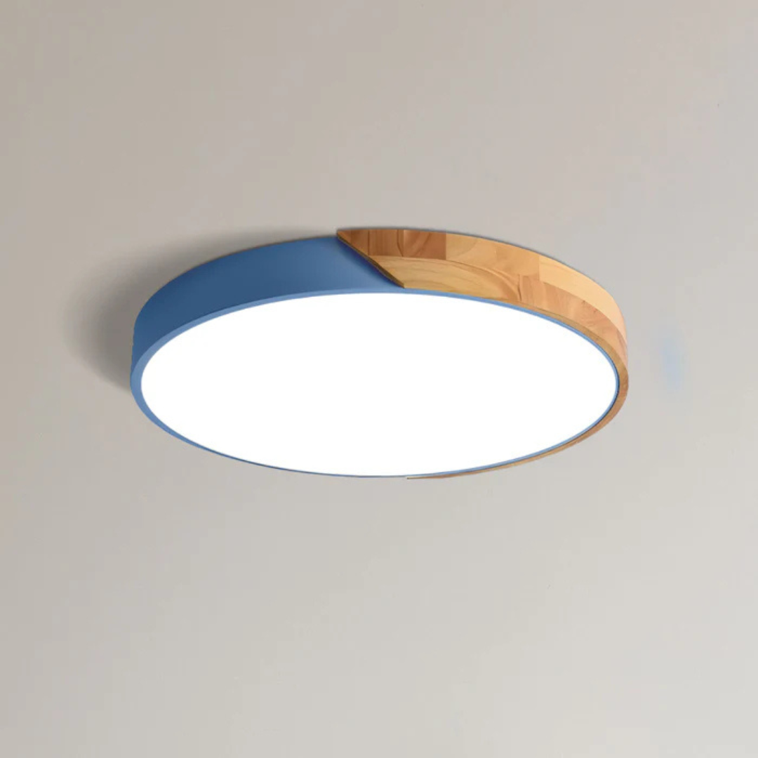 Nordik Wood LED Ceiling Lamp – Warm Minimalist Home Lighting