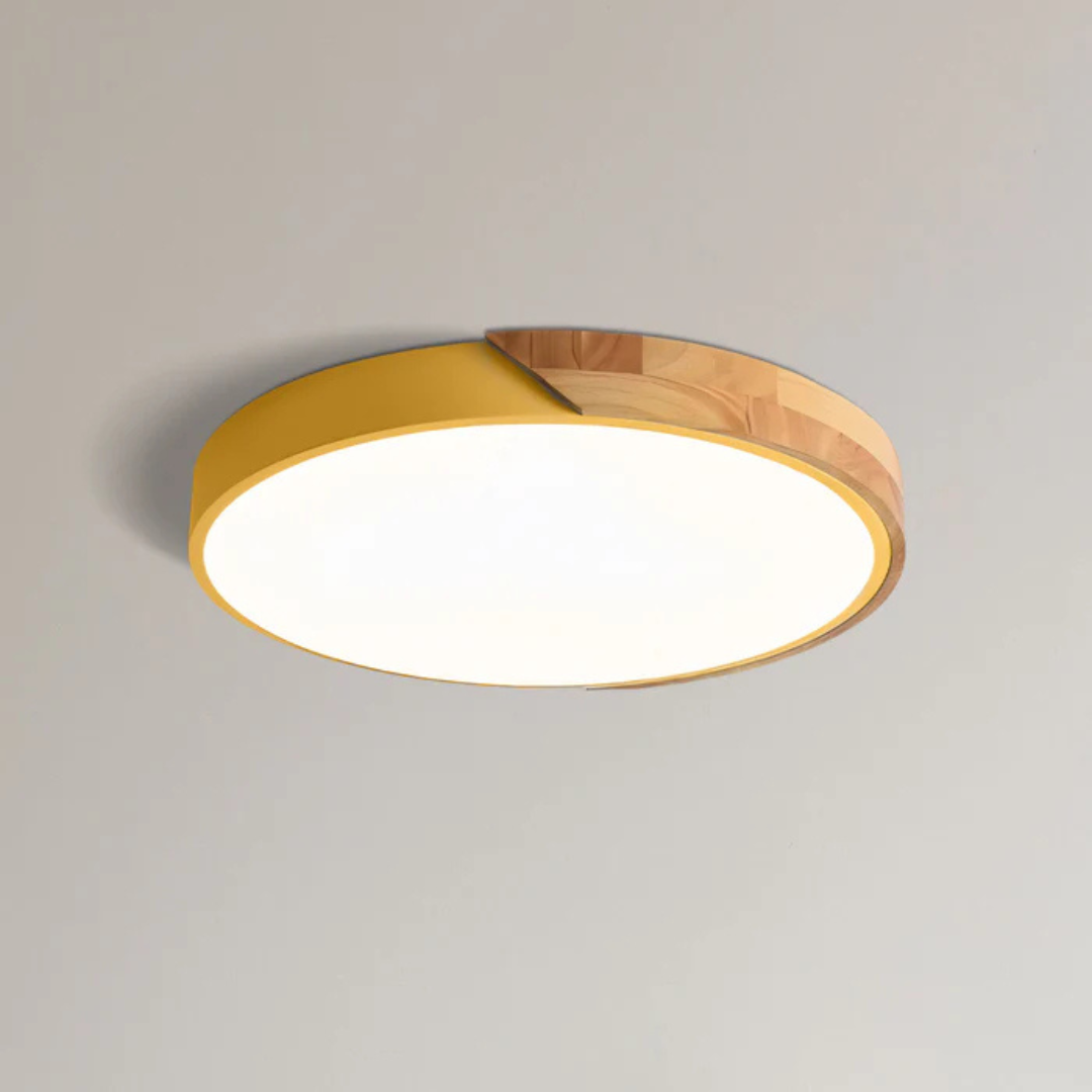 Nordik Wood LED Ceiling Lamp – Warm Minimalist Home Lighting