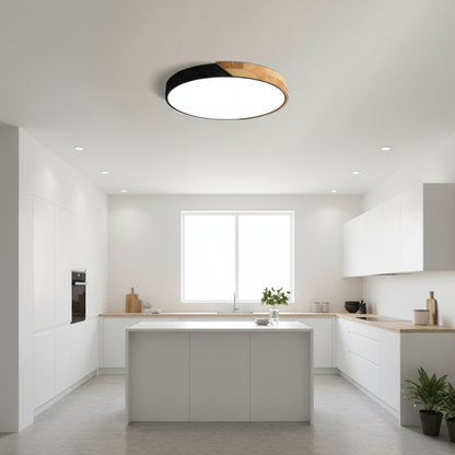 Nordik Wood LED Ceiling Lamp – Warm Minimalist Home Lighting