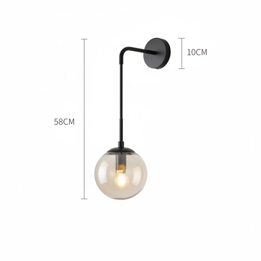 Virel Modern Wall Sconce with Hanging Glass Ball Design for Interiors