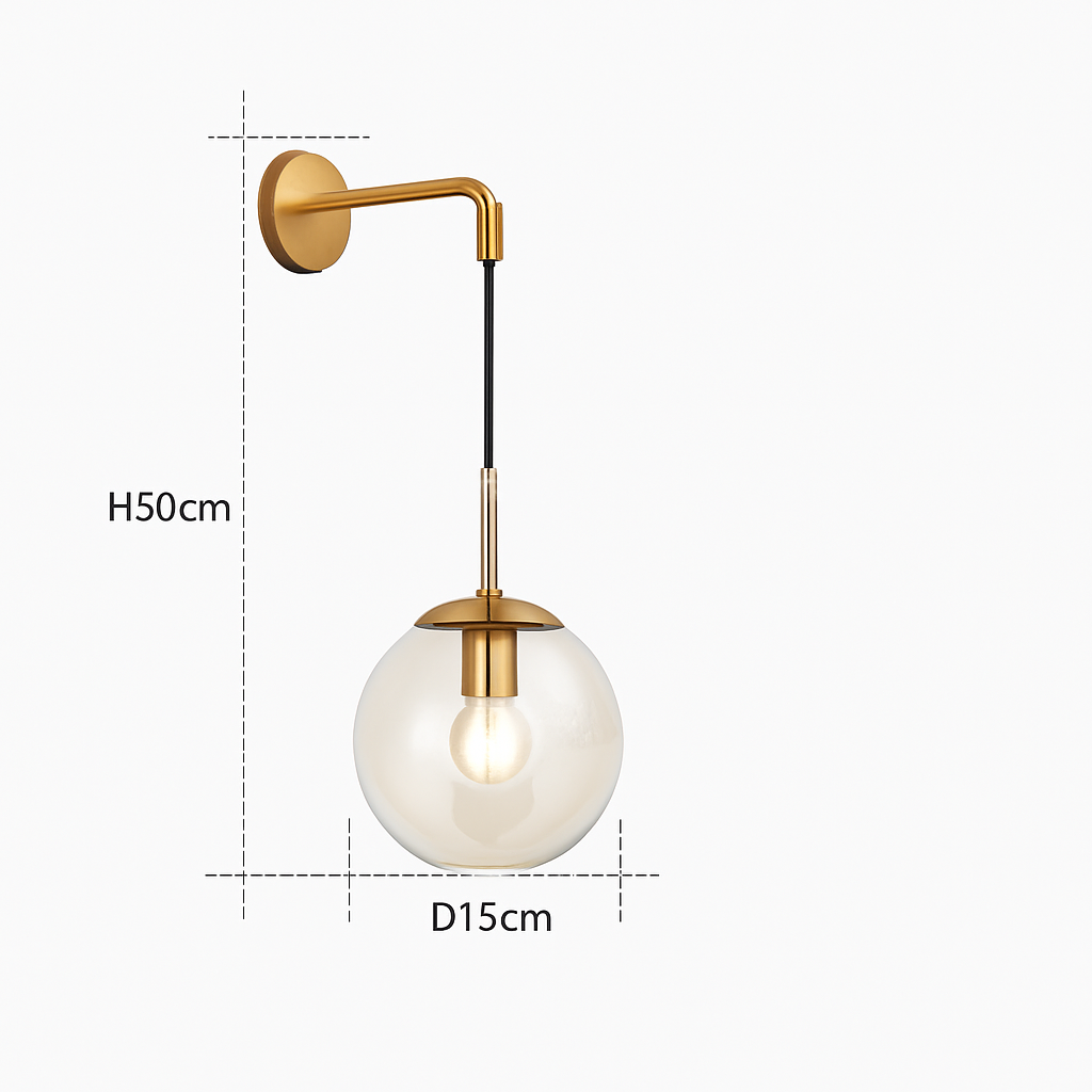 Virel Modern Wall Sconce with Hanging Glass Ball Design for Interiors