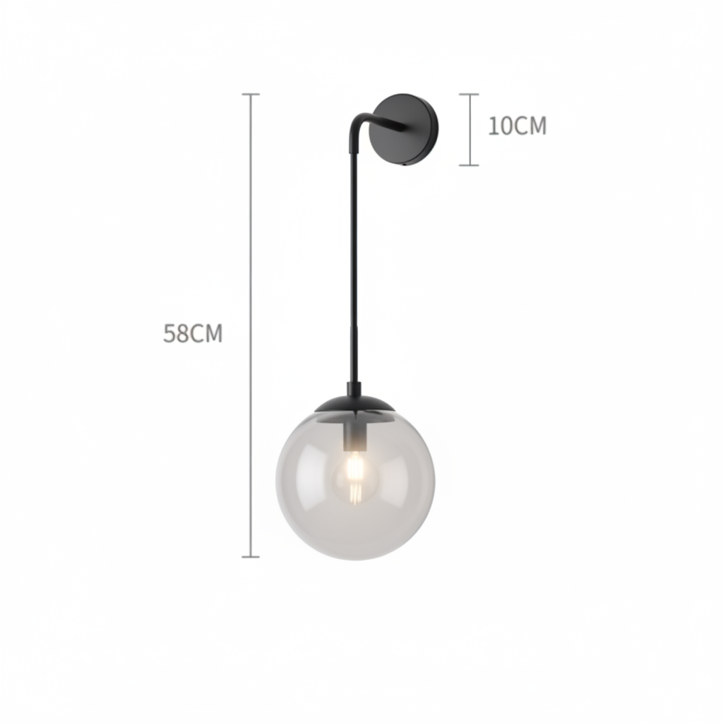 Virel Modern Wall Sconce with Hanging Glass Ball Design for Interiors